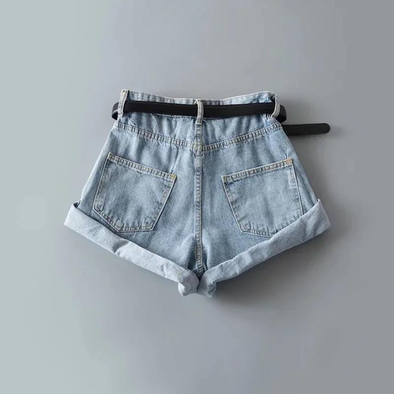 Shorts Basics Denims Women Jean High Waist Sexy Jeans Casual Buttons Pockets 2024 Summer Short Femme Denim Wide Leg Pants