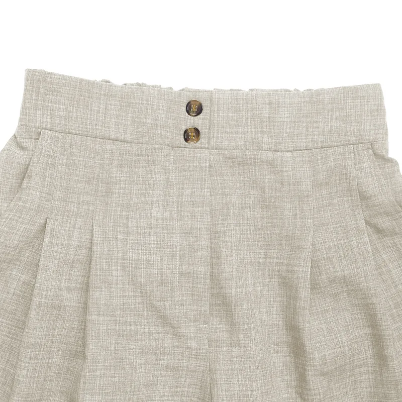 Summer New High Waist Shorts For Women Casual Loose Wide Leg Solid Shorts Casual Female Short Pants Pockets Holiday Shorts 2025