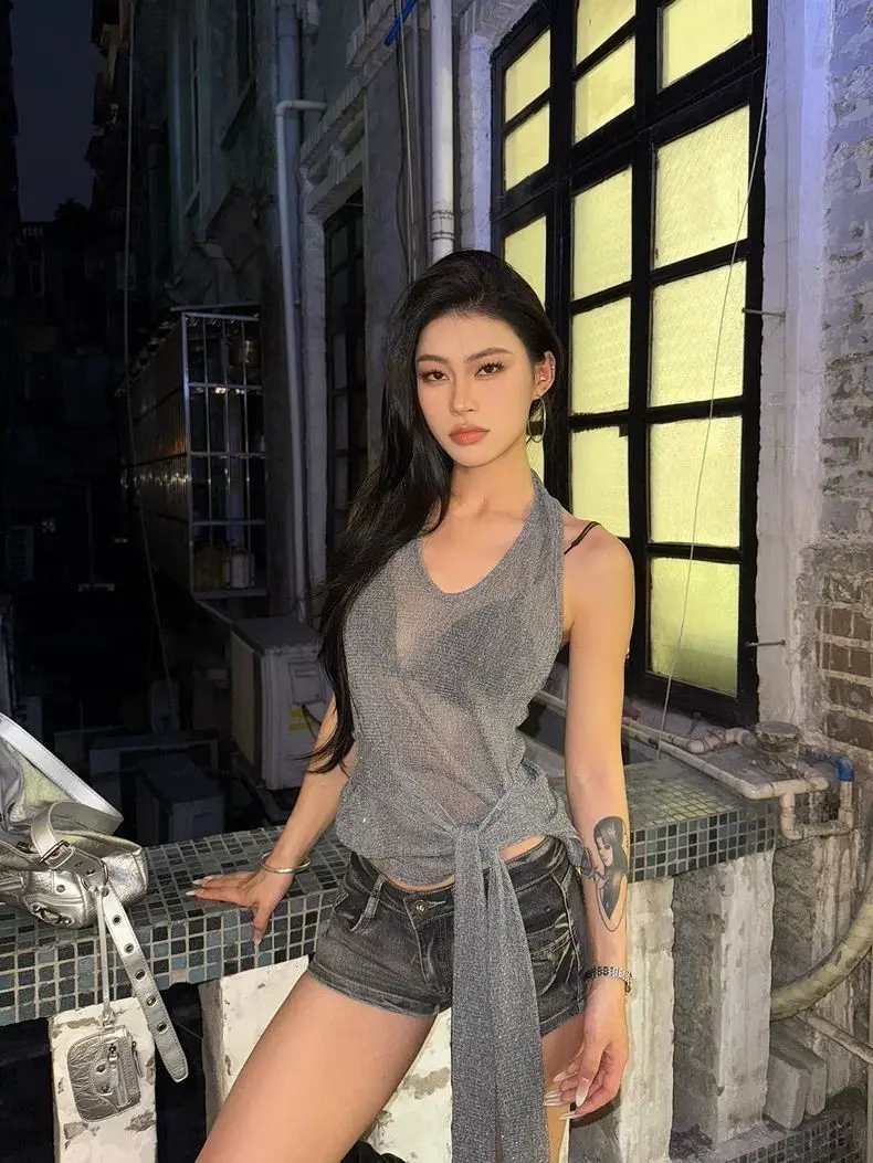 Vintage Coquette Low Rise 2000s Jean Shorts Denim Hot Pants Japanese Summer Women Y2k Streetwear Gyaru Harajuku Fashion Grunge