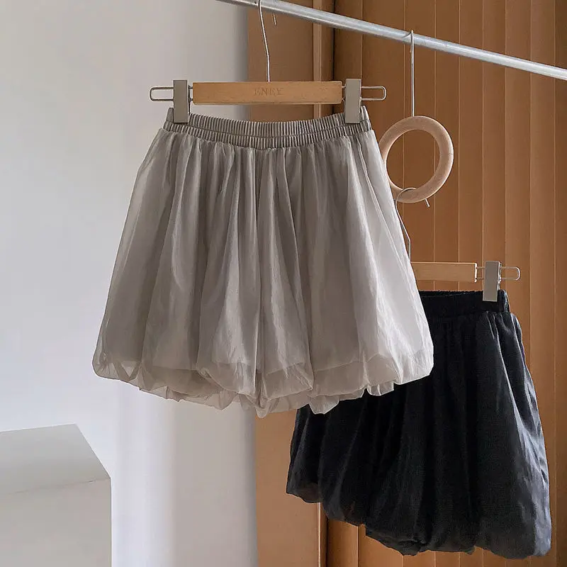 2025 Pantalones Cortos De Mujer Summer Shorts for Women New Bottoms High Waist Solid Casual Short Mujer Chiffon Wide Leg Pants