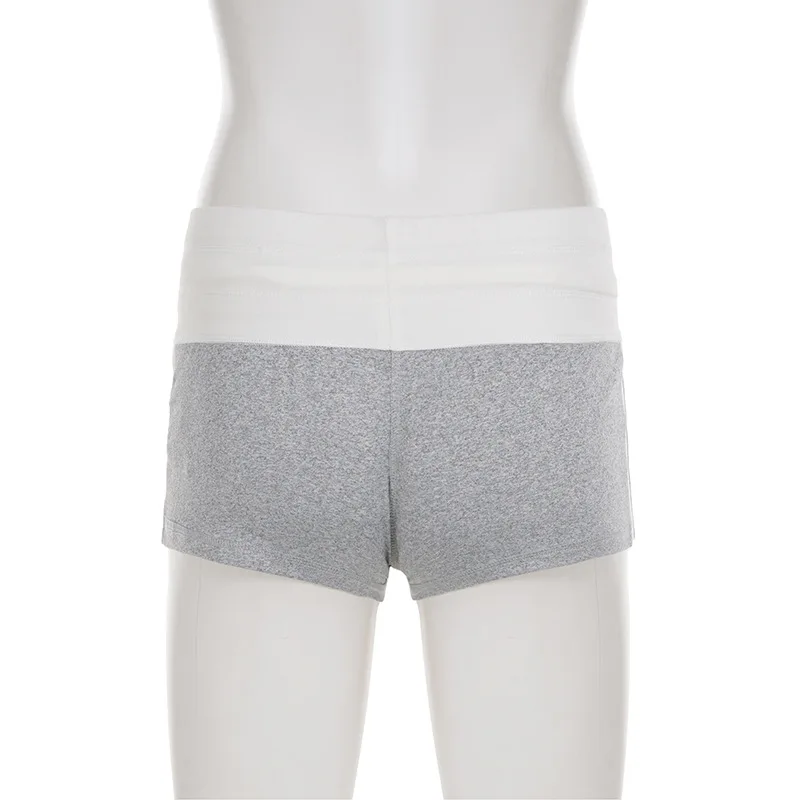 Women's Street Style Color Matching Letter Printing Shorts Casual Sports Drawstring Waist Navel Shorts