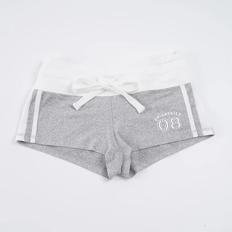 Women's Street Style Color Matching Letter Printing Shorts Casual Sports Drawstring Waist Navel Shorts