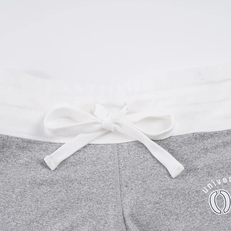 Women's Street Style Color Matching Letter Printing Shorts Casual Sports Drawstring Waist Navel Shorts
