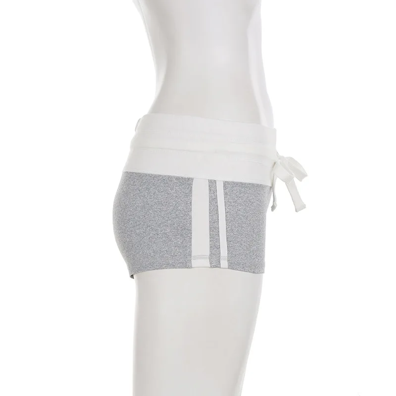 Women's Street Style Color Matching Letter Printing Shorts Casual Sports Drawstring Waist Navel Shorts