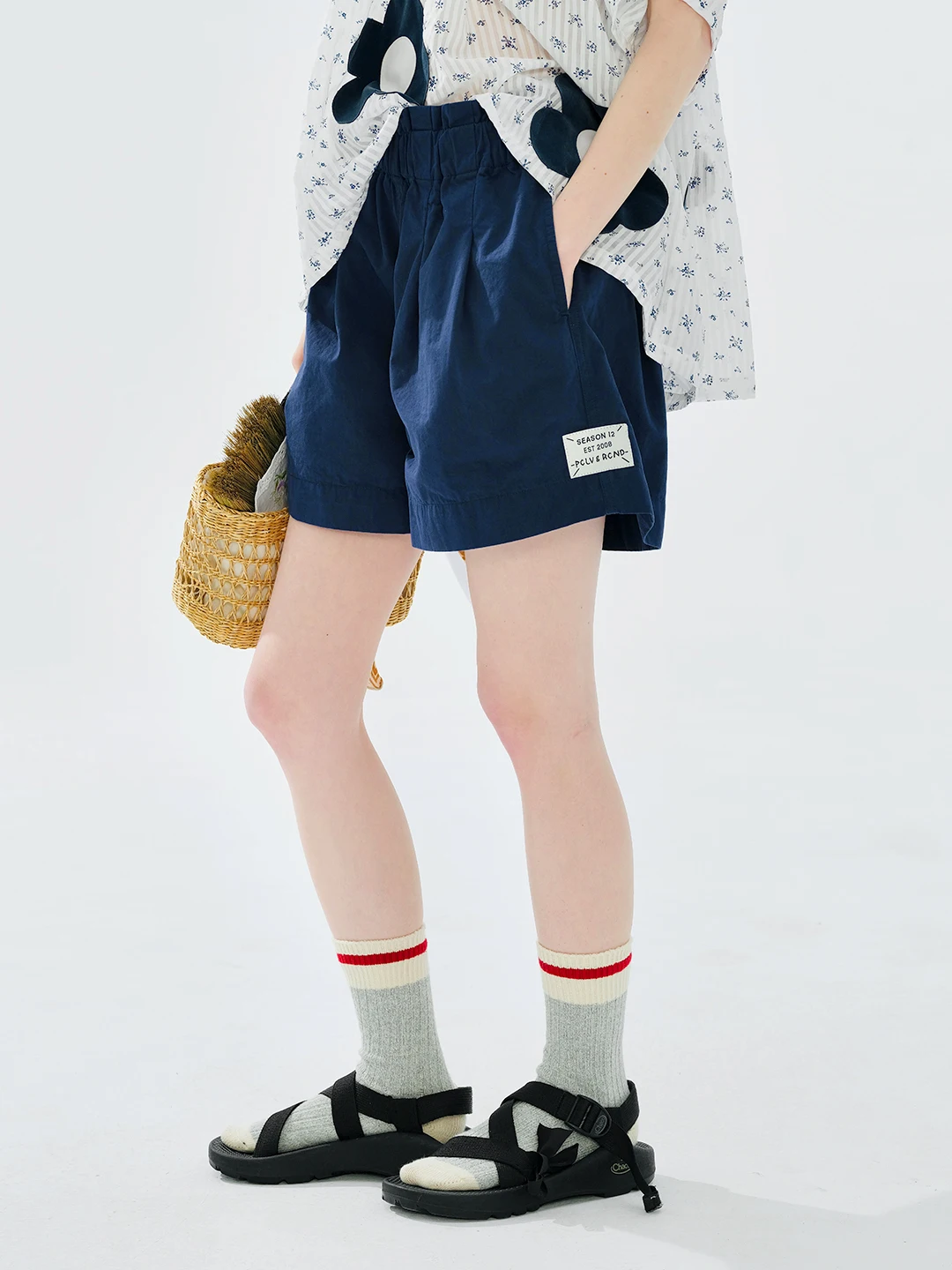 imakokoni Pink Ruffled Elastic High Waist Wide Leg Shorts Pants Women's Shorts Casual Female Clothing for Women
