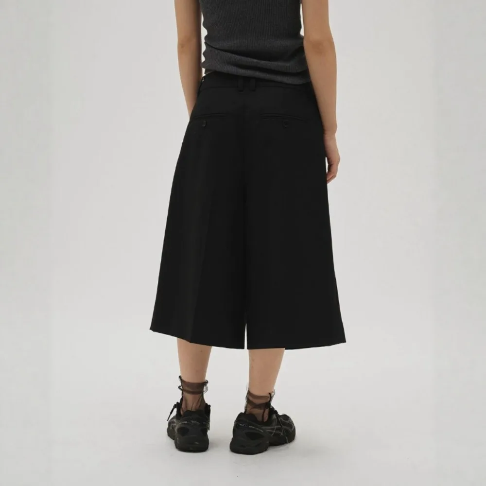 Kuzuwata Vintage High Waist Women Wid Leg Pants Slim Casual All-match Premium Short for Women Japan Personalized Trendy Pantalon