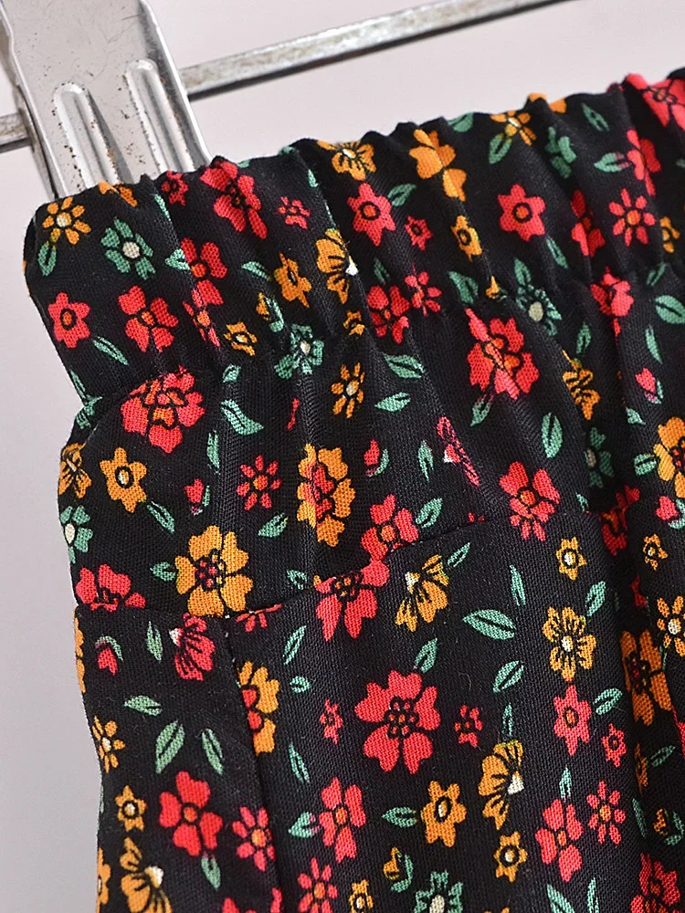 Boho Queens Women Wild Floral Print Bohemian Happie Short Ladies Beach Summer Elastic Waist Rayon Boho Shorts
