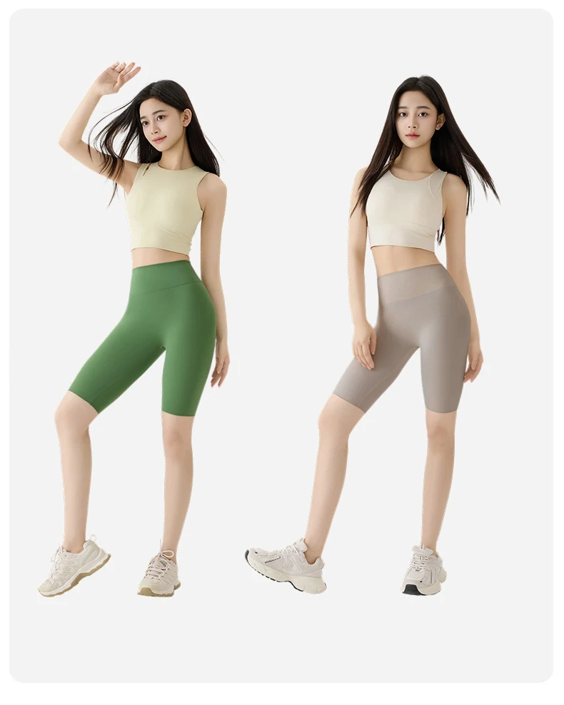 BIVIGAOS Summer Thin Seamless Sharkskin Cycling Shorts Women Tight Elastic Sport Fitness Running Biker Shorts Slim Sexy Shorts