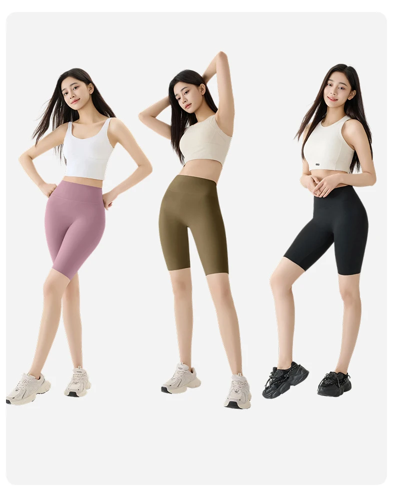 BIVIGAOS Summer Thin Seamless Sharkskin Cycling Shorts Women Tight Elastic Sport Fitness Running Biker Shorts Slim Sexy Shorts