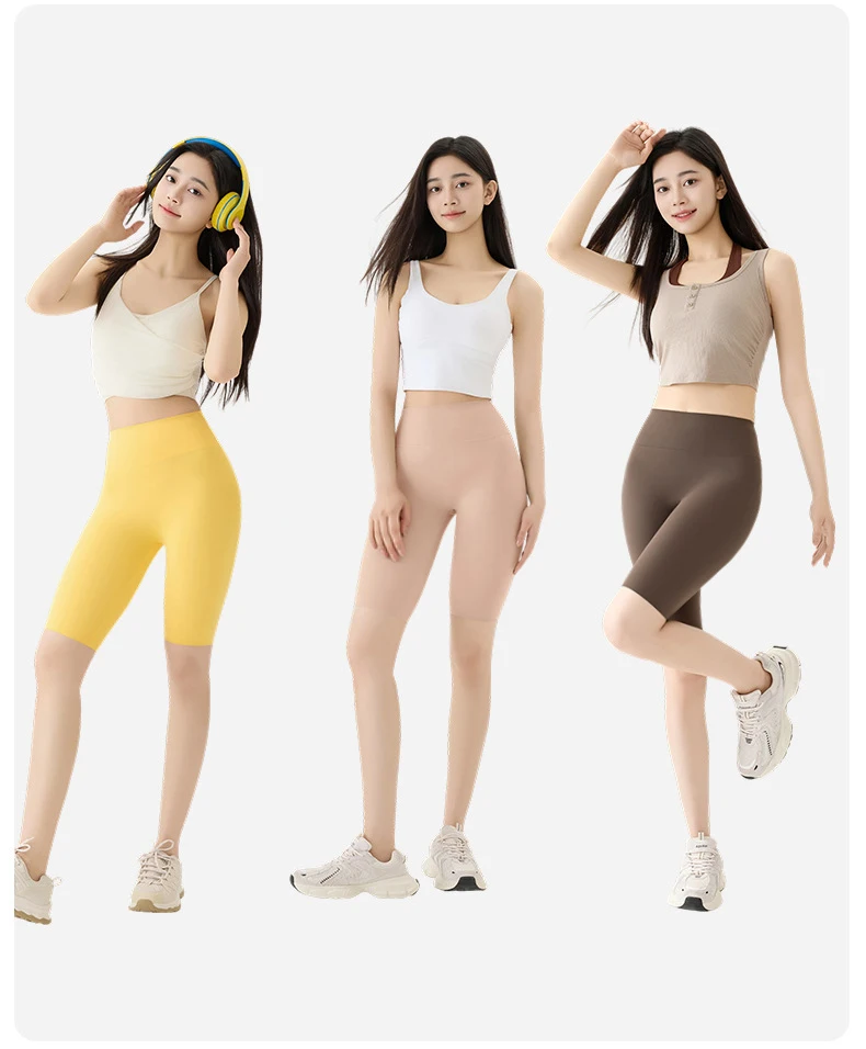 BIVIGAOS Summer Thin Seamless Sharkskin Cycling Shorts Women Tight Elastic Sport Fitness Running Biker Shorts Slim Sexy Shorts