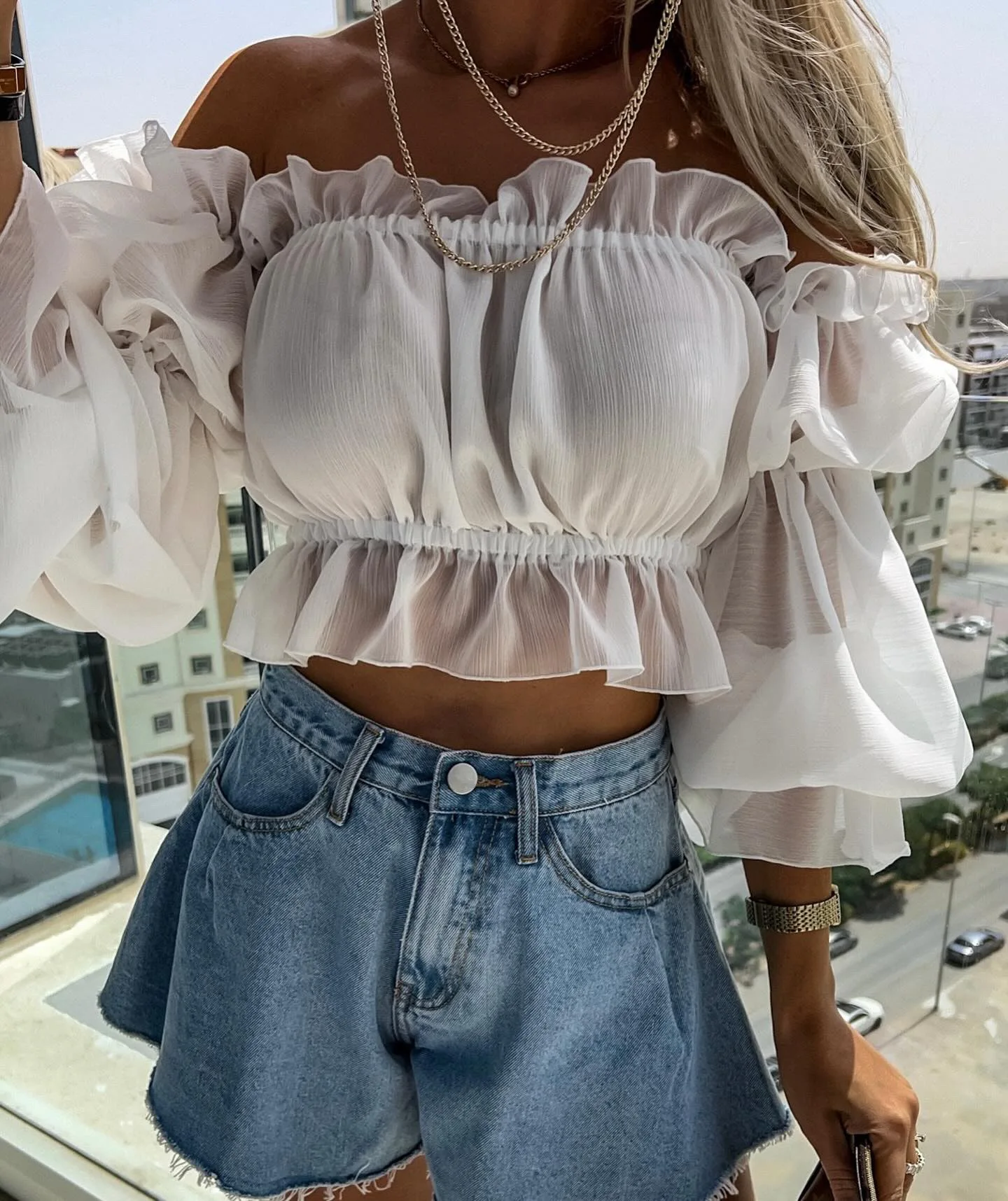 Denims Shorts Women Distressed Flare Jeans High Waist Vintage Washed Button Pockets Female 2025 Summer Streetwear Short Pants