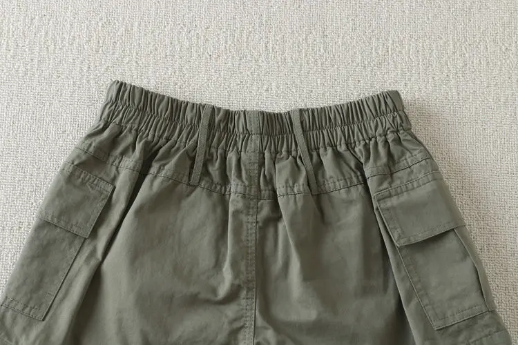 Summer Retro Women Cargo Shorts Y2K High Waist Streetwear Loose Pockets Wide Leg Pants Korean Cotton All Match Female Shorts