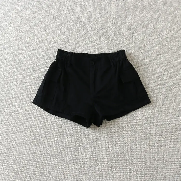 Summer Retro Women Cargo Shorts Y2K High Waist Streetwear Loose Pockets Wide Leg Pants Korean Cotton All Match Female Shorts