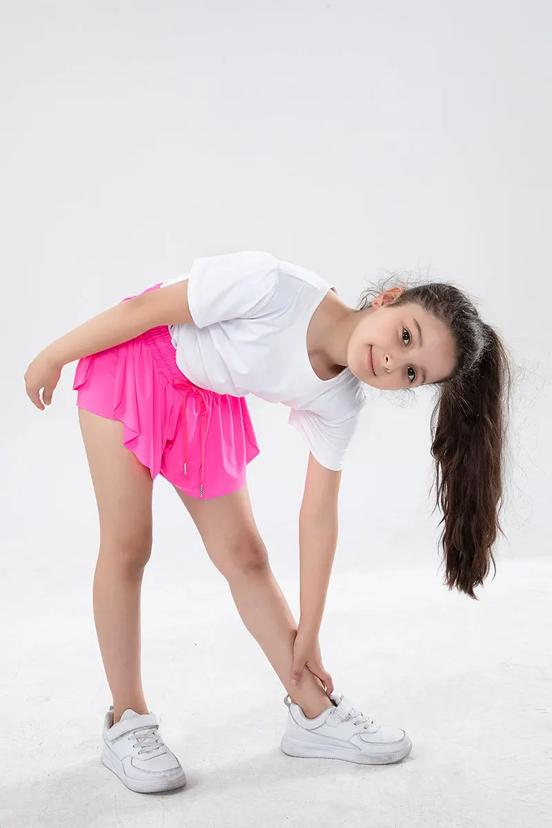 Women Shorts Children High Waist Skirts Breathable Shorts Child Summer Security Shortpants Sportswear Pocket Skirts for Girls