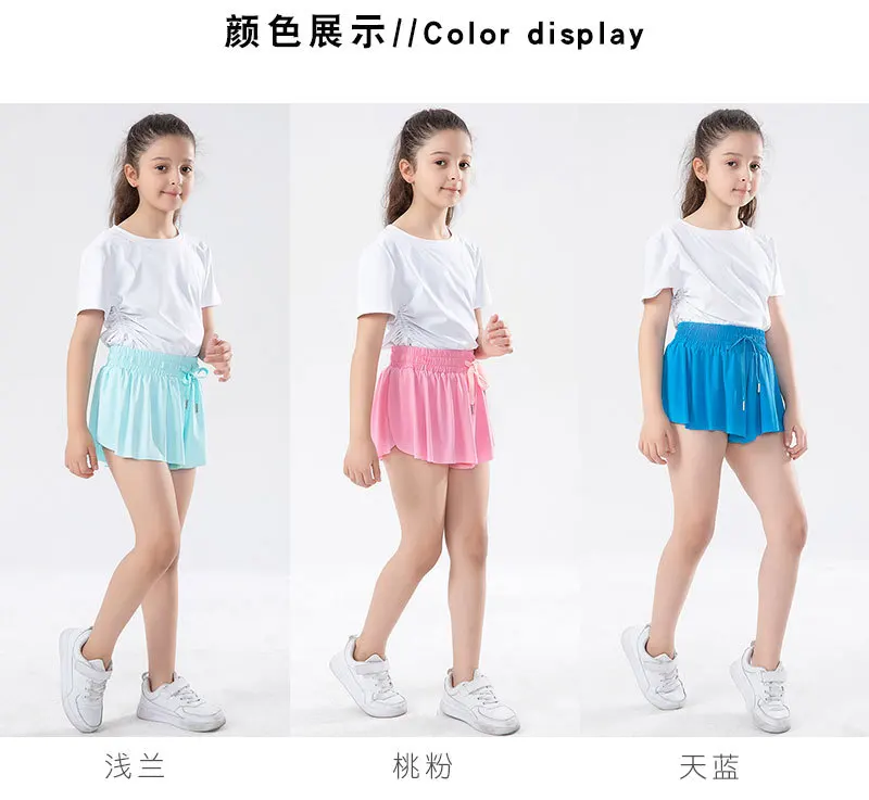 Women Shorts Children High Waist Skirts Breathable Shorts Child Summer Security Shortpants Sportswear Pocket Skirts for Girls