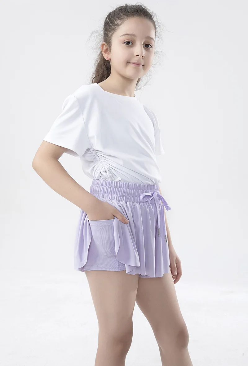 Women Shorts Children High Waist Skirts Breathable Shorts Child Summer Security Shortpants Sportswear Pocket Skirts for Girls