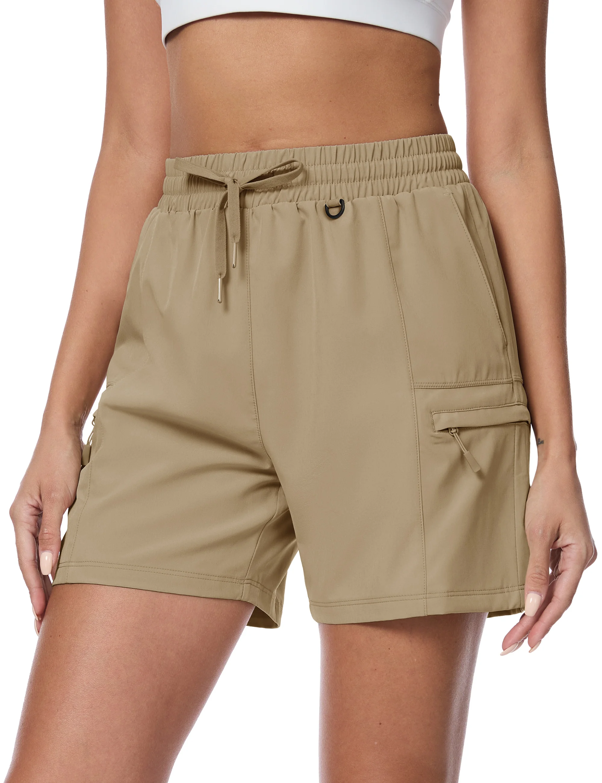 TACVASEN Women's 5" Hiking Cargo Shorts UPF 50+ Lightweight Quick Dry Summer Golf Athletic Casual Work Shorts 4 Pockets Outdoor