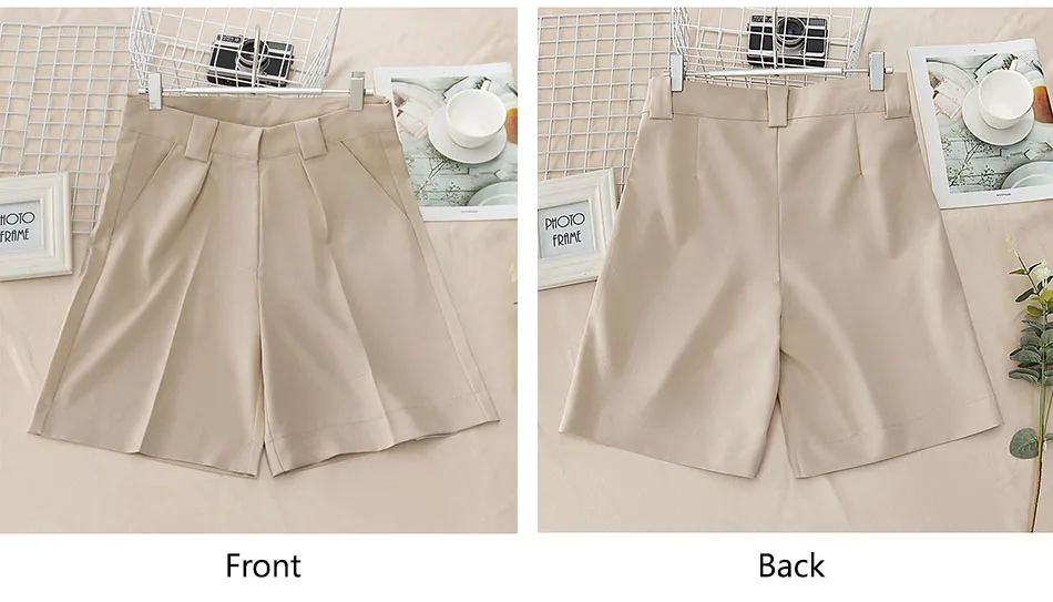 Summer Women's Shorts 2025 Casual Loose Wide Leg Long Shorts Pockets Office Solid Knee-length Oversize Shorts for Women