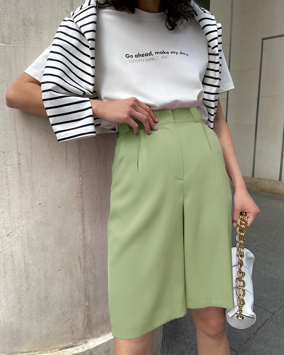 Summer Women's Shorts 2025 Casual Loose Wide Leg Long Shorts Pockets Office Solid Knee-length Oversize Shorts for Women