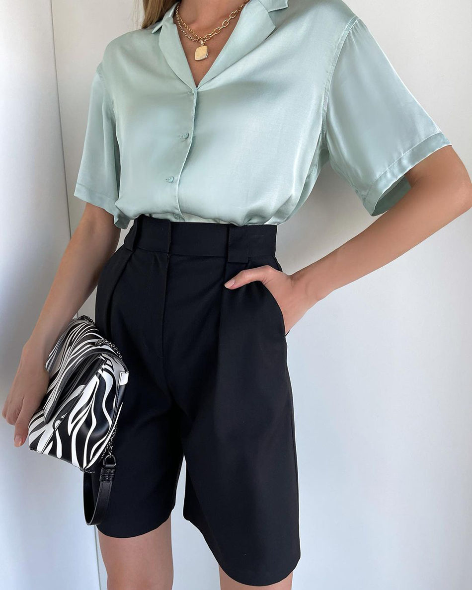 Summer Women's Shorts 2025 Casual Loose Wide Leg Long Shorts Pockets Office Solid Knee-length Oversize Shorts for Women