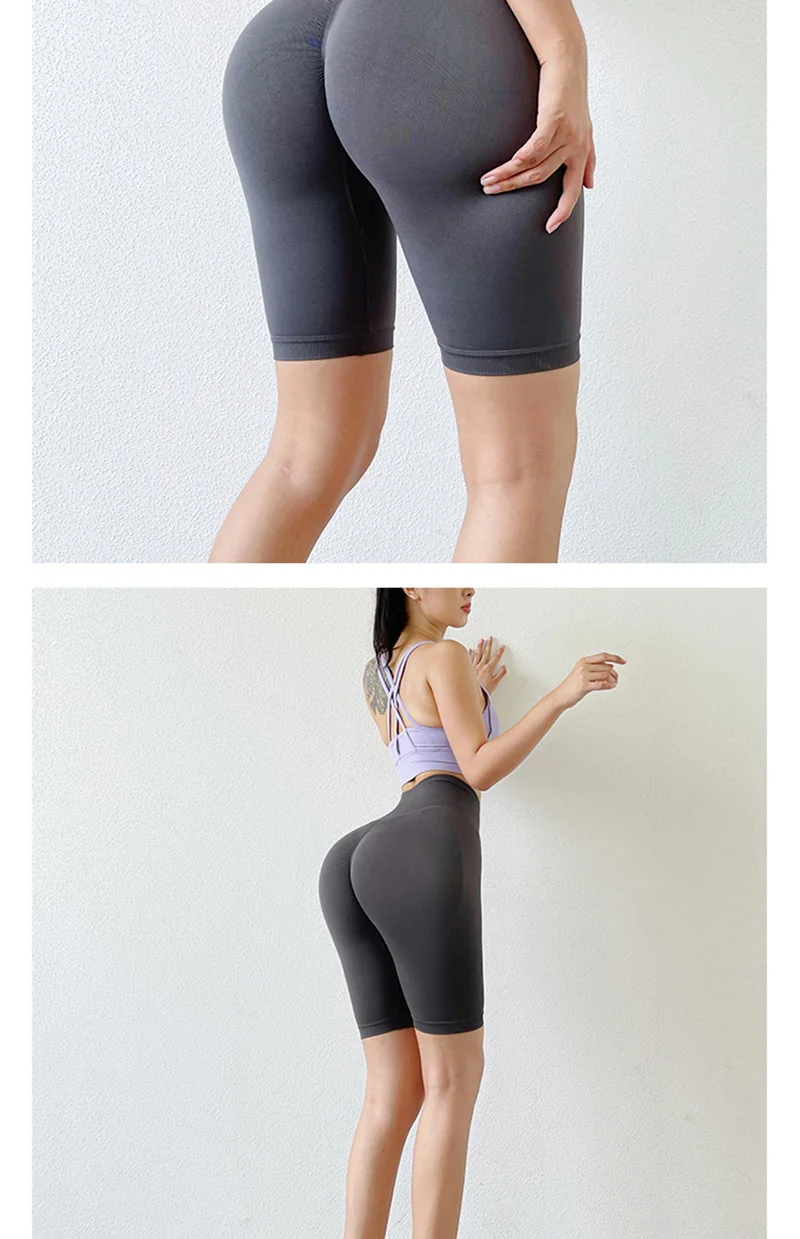 BIVIGAOS Summer Peach Butt Fitness Shorts Women High Waist Sexy Sport Push Up Biker Shorts Seamless Quick-Dry Training Shorts