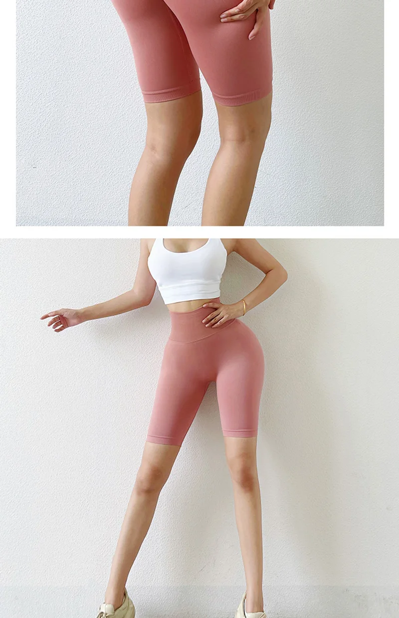 BIVIGAOS Summer Peach Butt Fitness Shorts Women High Waist Sexy Sport Push Up Biker Shorts Seamless Quick-Dry Training Shorts