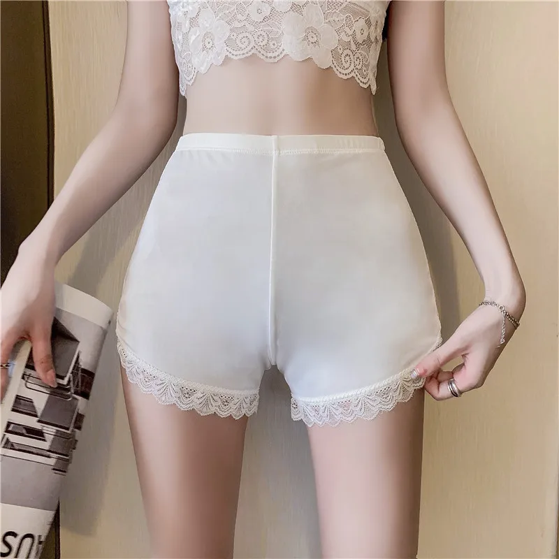 Lace Safety Pants Women's Summer Thin Shorts Women Home Casual Hot Pants Solid Color Fashion Outdoor Ice Silk Bottoming Pants