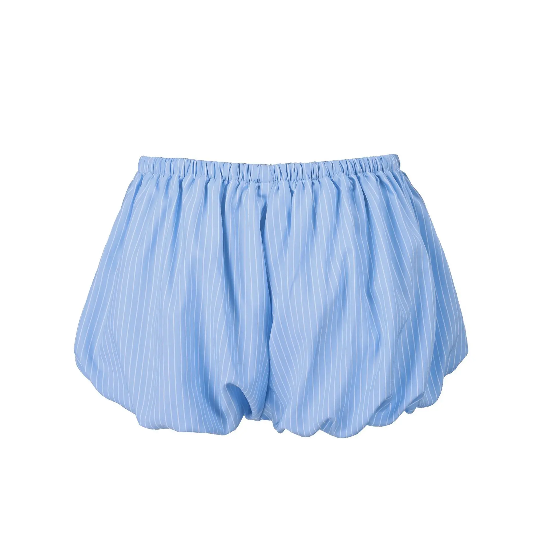 iyundo Luxury Elegant Woman Shorts Women's 2026 Spring Summer Striped Balloon Shorts Casual Wide Leg Paperbag Waist Office Pants