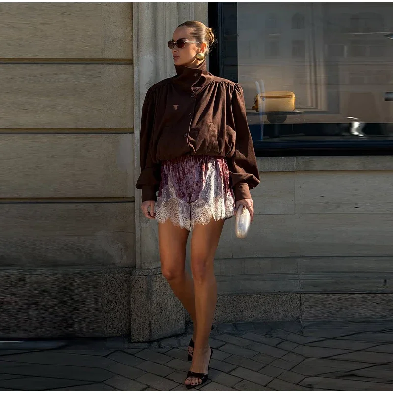 Sexy Lace High Waist Shorts Women Fashion Patchwork Loose All-match Party Short Pants Female 2026 Fashion Summer Bottom Lady