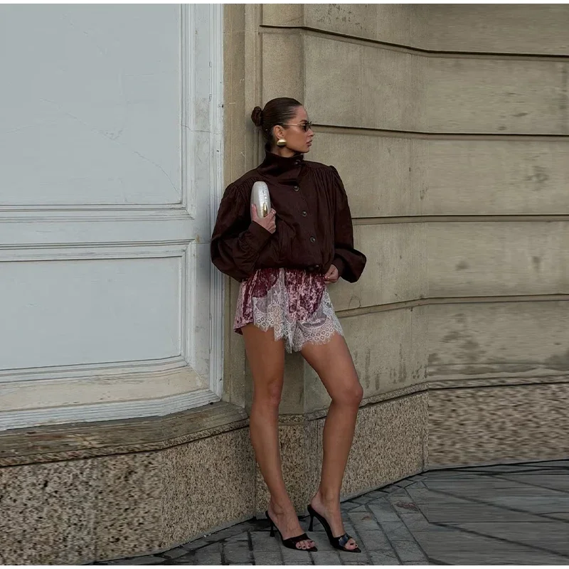 Sexy Lace High Waist Shorts Women Fashion Patchwork Loose All-match Party Short Pants Female 2026 Fashion Summer Bottom Lady