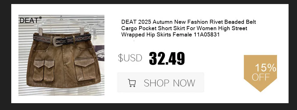 DEAT 2026 Autumn New Fashion Rhinestone Diagonal Hem Shorts Skirts For Women Elegant Versatile A-line Short Pant Female 11A05878