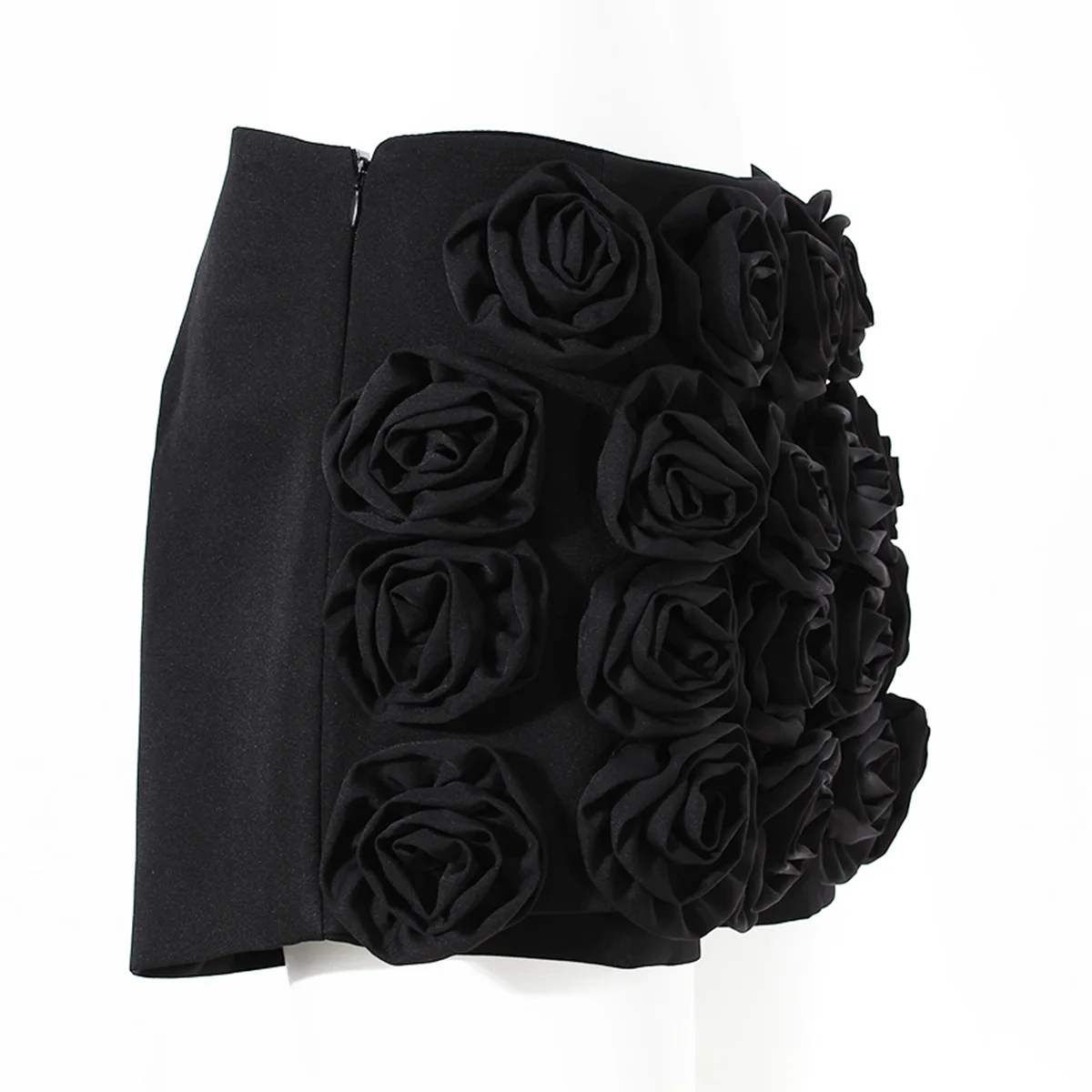 DEAT Fashion Three-dimensional Rose Flower Decoration Women's Shorts Mid Waist Red Mini Shorts Skirts Summer 2024 New 7AB3821