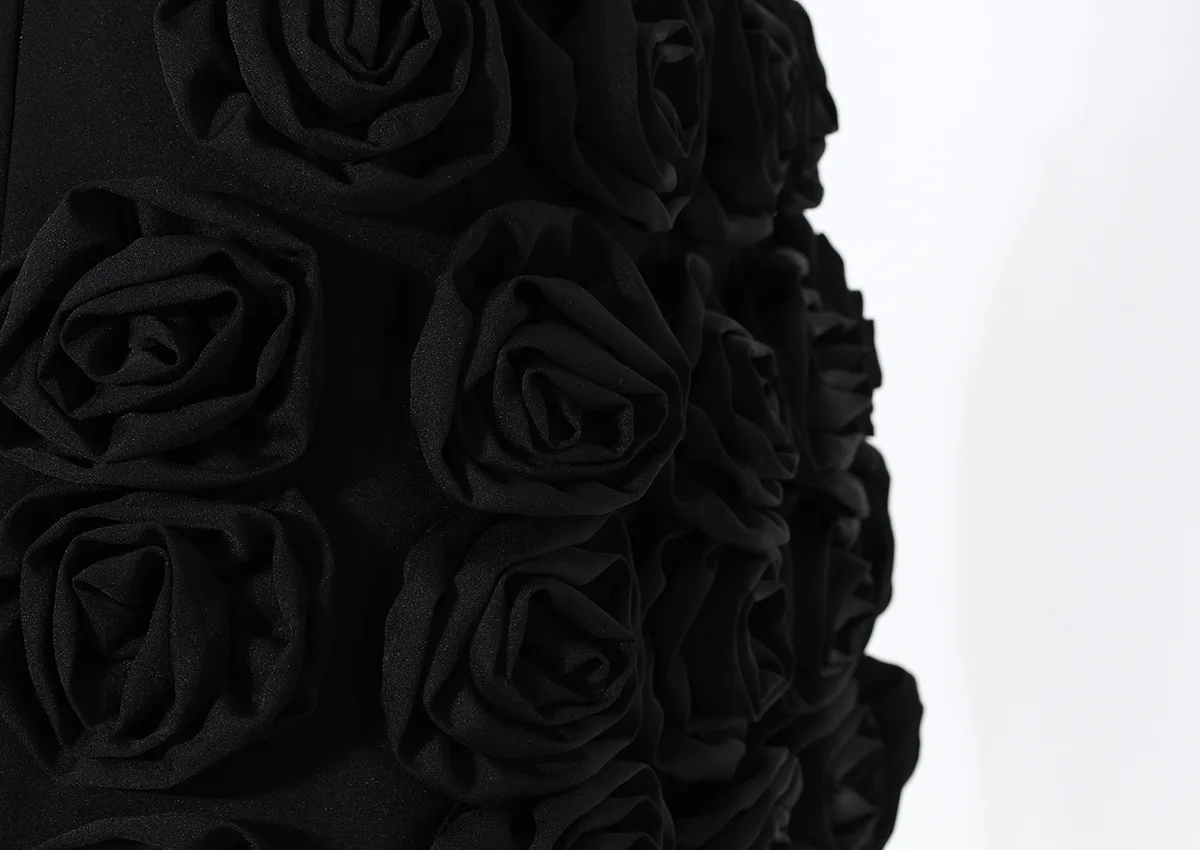 DEAT Fashion Three-dimensional Rose Flower Decoration Women's Shorts Mid Waist Red Mini Shorts Skirts Summer 2024 New 7AB3821