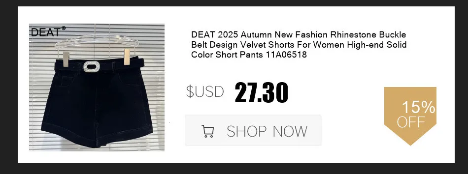 DEAT 2025 Winter New Fashion Rhinestone Bow Decoration Velvet Shorts For Women Black Versatile Boot Short Pants Female 11A07701