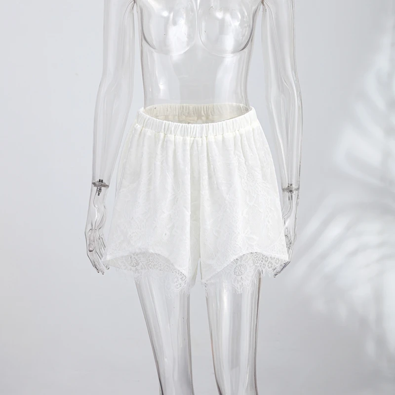 Sexy Lace Splicing Velvet Short Pants Women's Loose Elastic Waist High-waisted Mini Shorts 2026 Summer New Female Streetwear