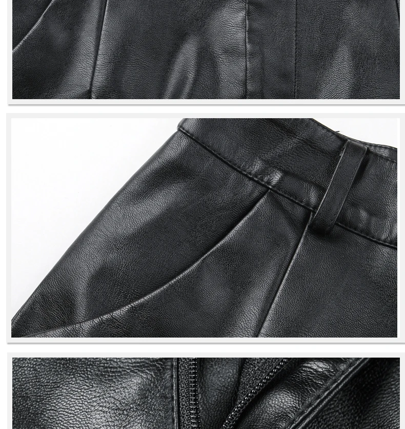 ZUZK Women Short Pu Leather Shorts 2024 Fall Winter All-Match Shorts Female High Waist Ladies Casual Shorts Boots Shorts 5XL