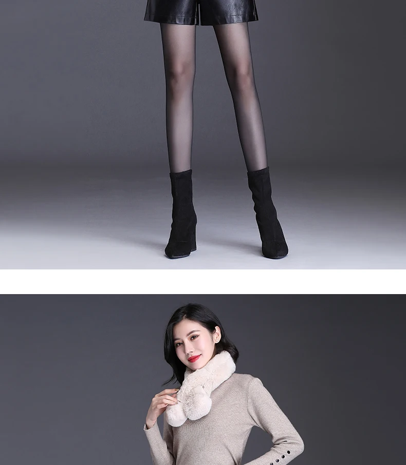 ZUZK Women Fashion PU Leather Shorts Autumn Winter Female High Waist Slim Streetwear Punk Motorcycle Lady's Boot Shorts