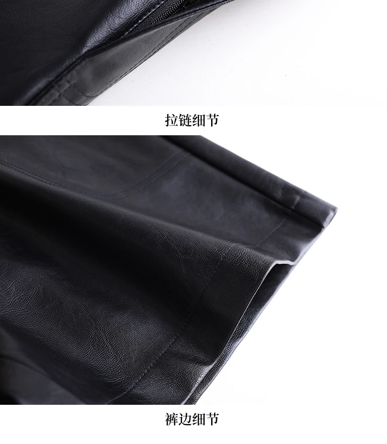 ZUZK Women Fashion PU Leather Shorts Autumn Winter Female High Waist Slim Streetwear Punk Motorcycle Lady's Boot Shorts