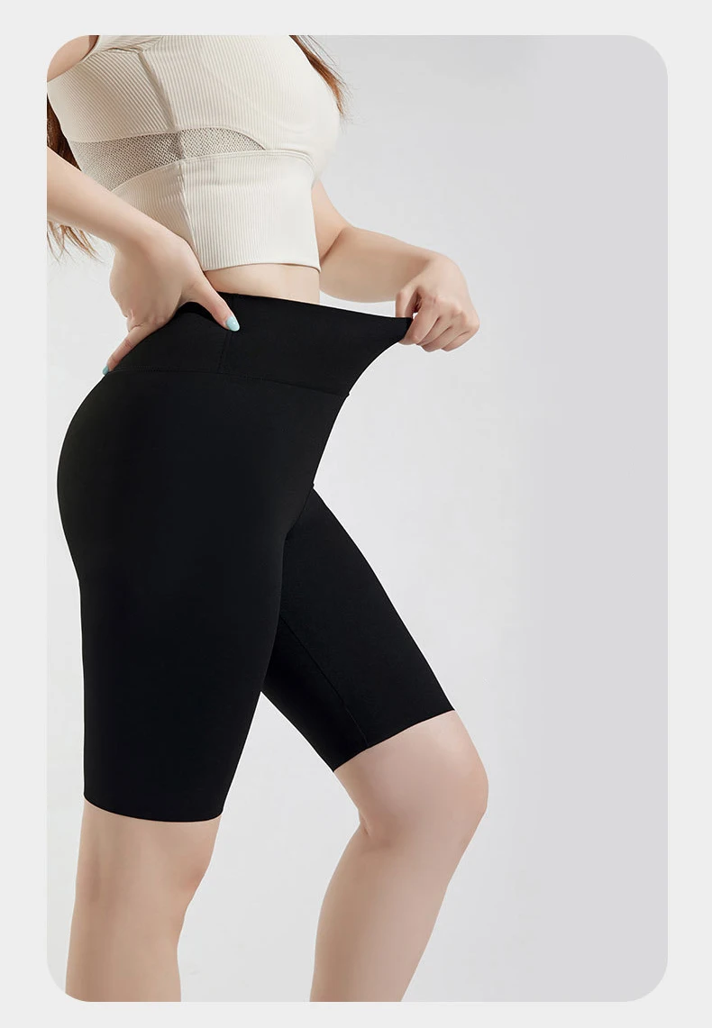 BIVIGAOS Summer Fat Girl Knee Length Cycling Shorts Women High Waist Tight Fit Shark Shorts Sports Yoga Biker Short Leggings