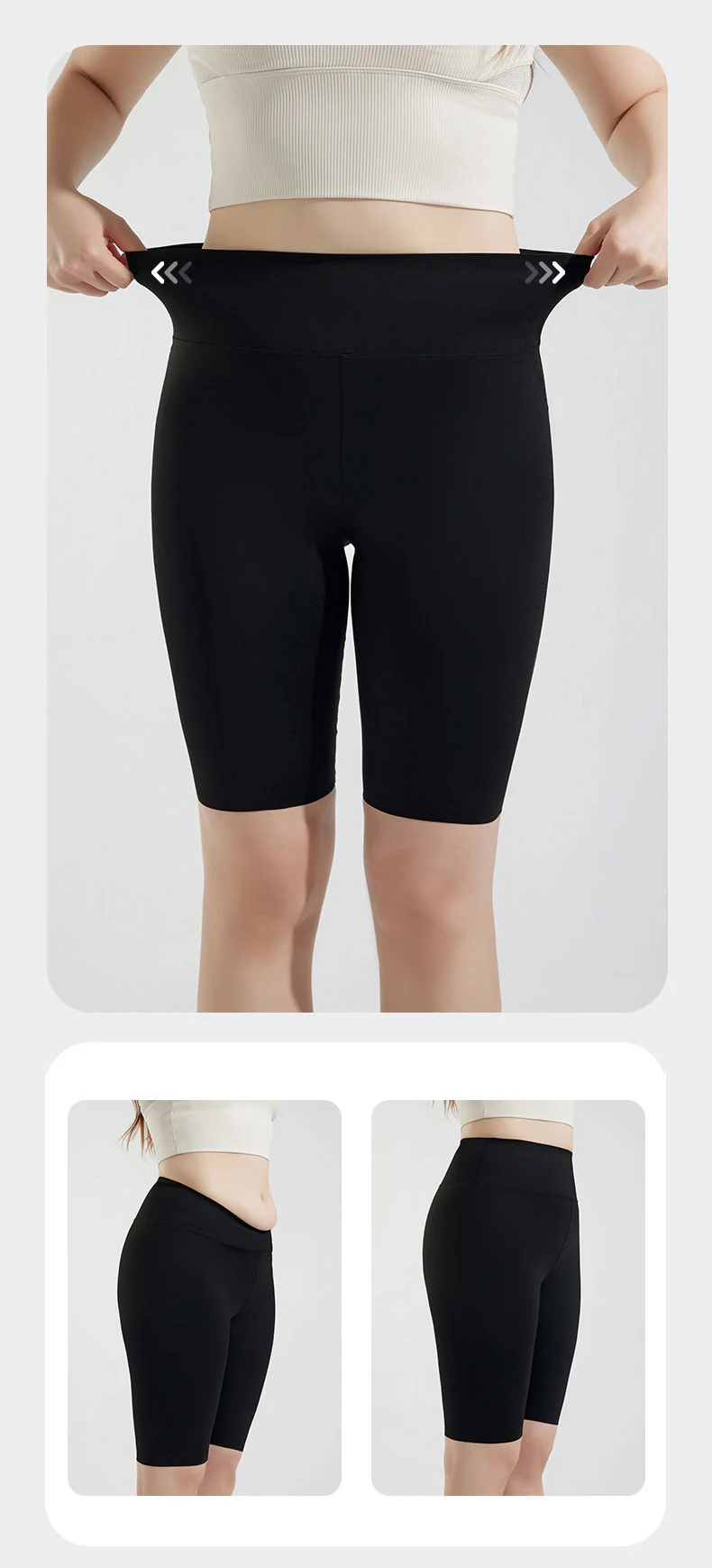 BIVIGAOS Summer Fat Girl Knee Length Cycling Shorts Women High Waist Tight Fit Shark Shorts Sports Yoga Biker Short Leggings