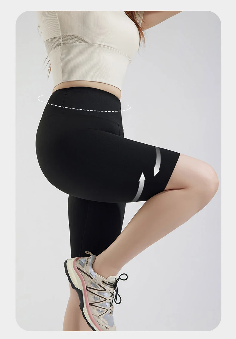 BIVIGAOS Summer Fat Girl Knee Length Cycling Shorts Women High Waist Tight Fit Shark Shorts Sports Yoga Biker Short Leggings