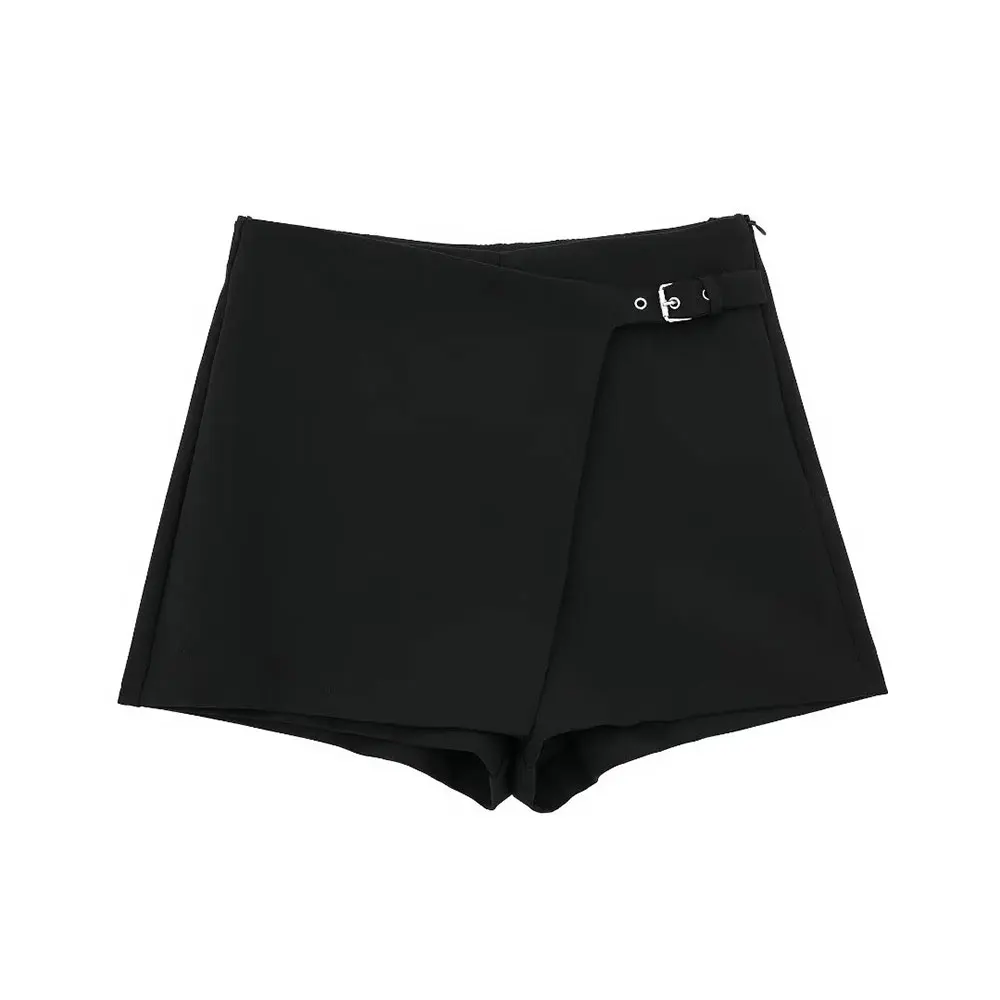 DUOPERI Women Fashion Solid Bandage Mini Skirt Shorts High Waist Female Chic Lady Casual Skort Culottes