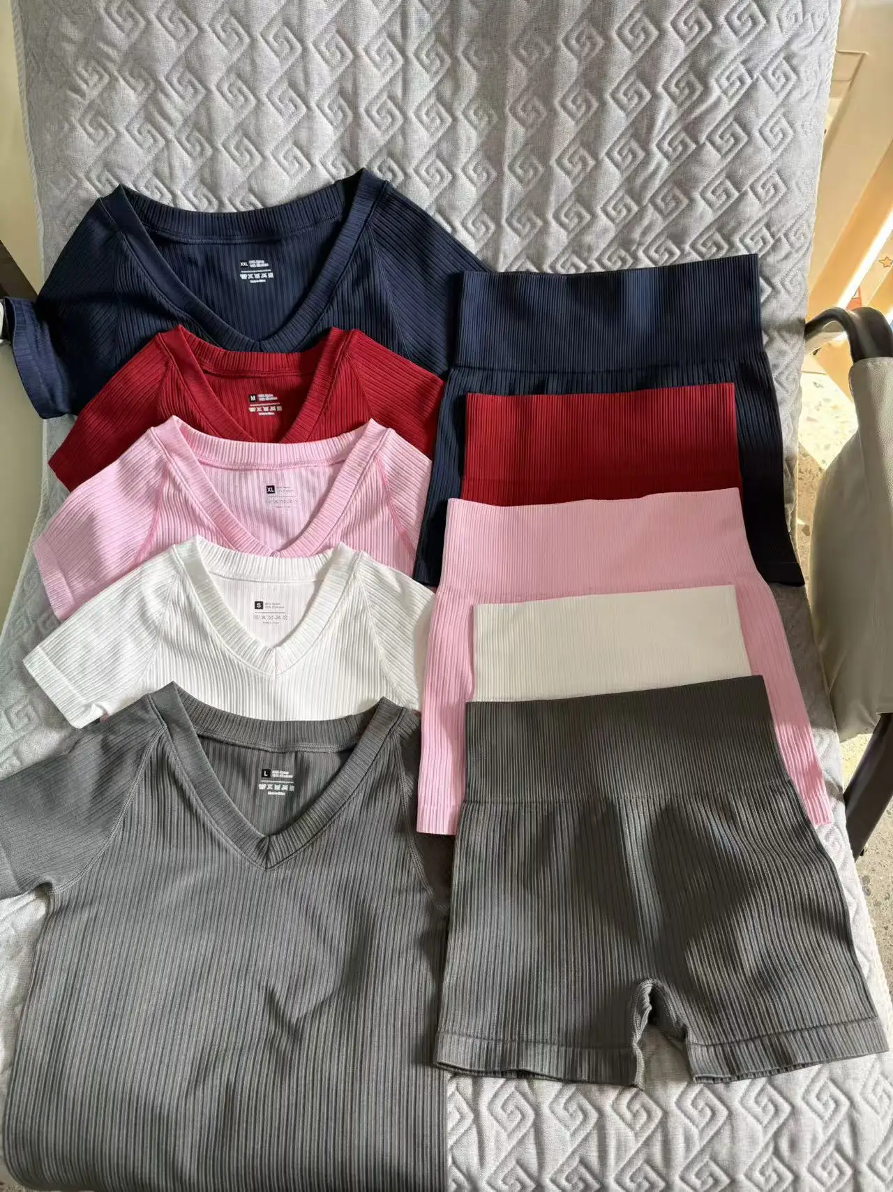 Sports Three Point Shorts Women Ribbed Slim Shorts High Waist Stretchy Leggings Gym Workout Running Sexy Hip Liftting Yoga Short