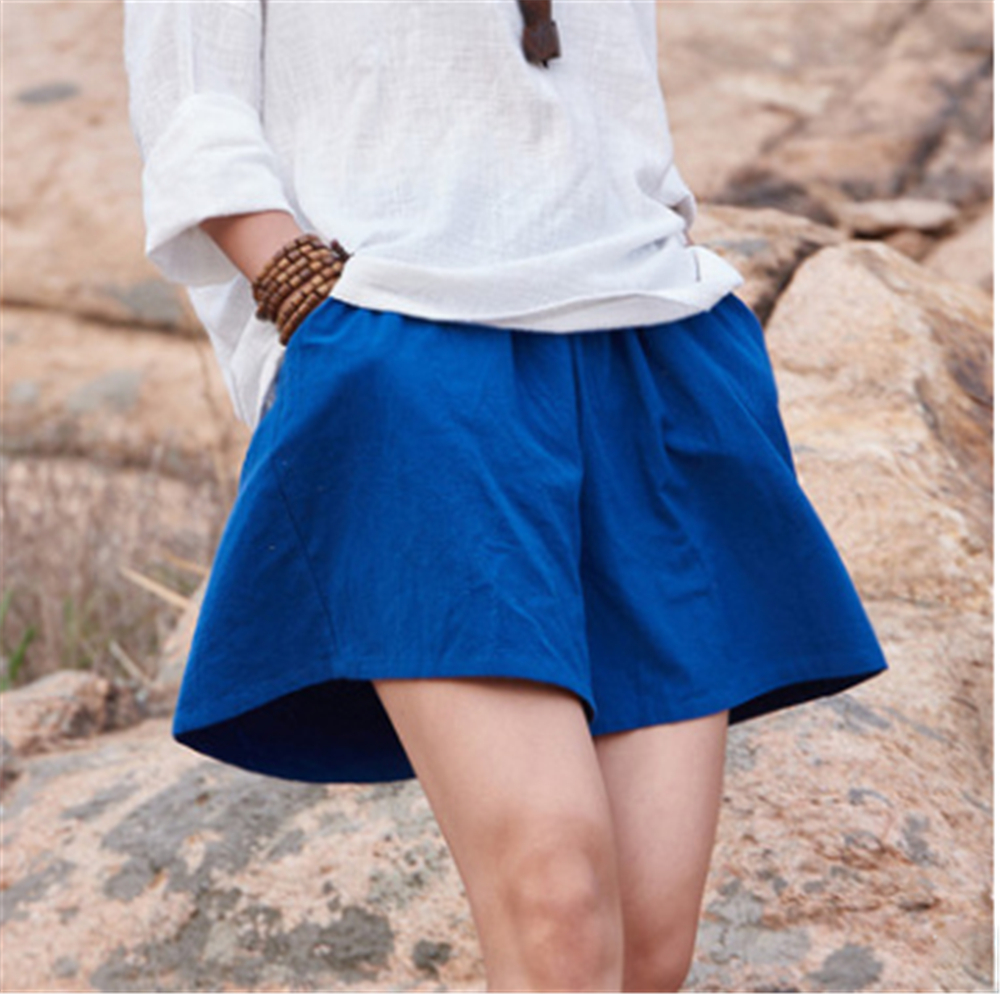 Johnature 2025 Summer New Women's Shorts Cotton Linen Solid Loose Plus Casual More Color Soft Women's Shorts
