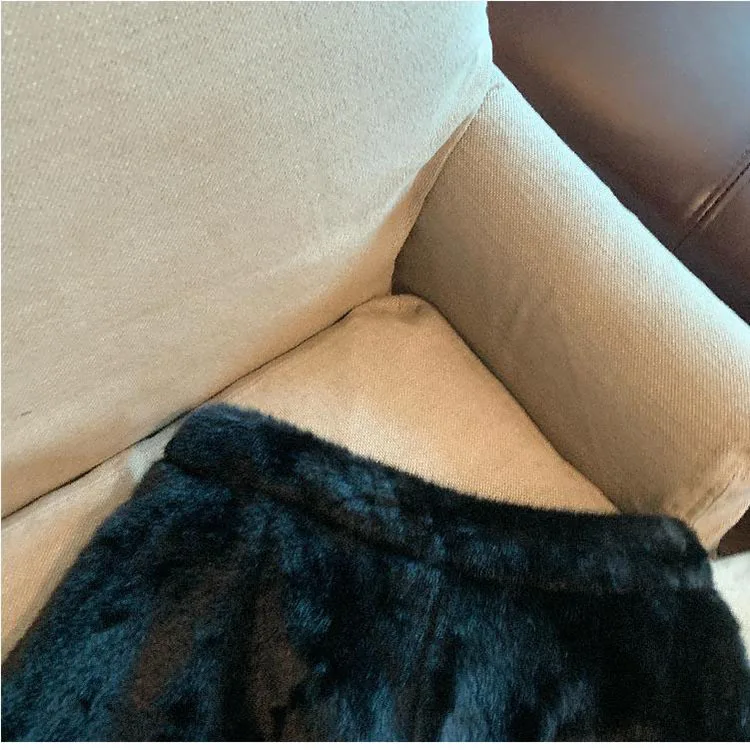 Autumn Winter White Faux Mink Velvet Shorts Women Thicken Warm Plush Boot Pants High Waist Casual Wide Leg Short Pants Female