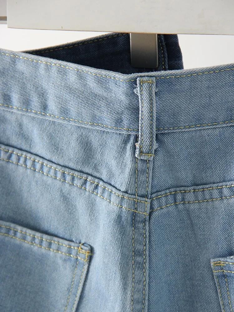 High Waist Long Denim Shorts For Women Summer 2025 Straight Short Jeans Streetwear Slim Women Jeans Denim Pants Jean Shorts