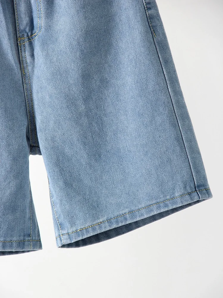 High Waist Long Denim Shorts For Women Summer 2025 Straight Short Jeans Streetwear Slim Women Jeans Denim Pants Jean Shorts
