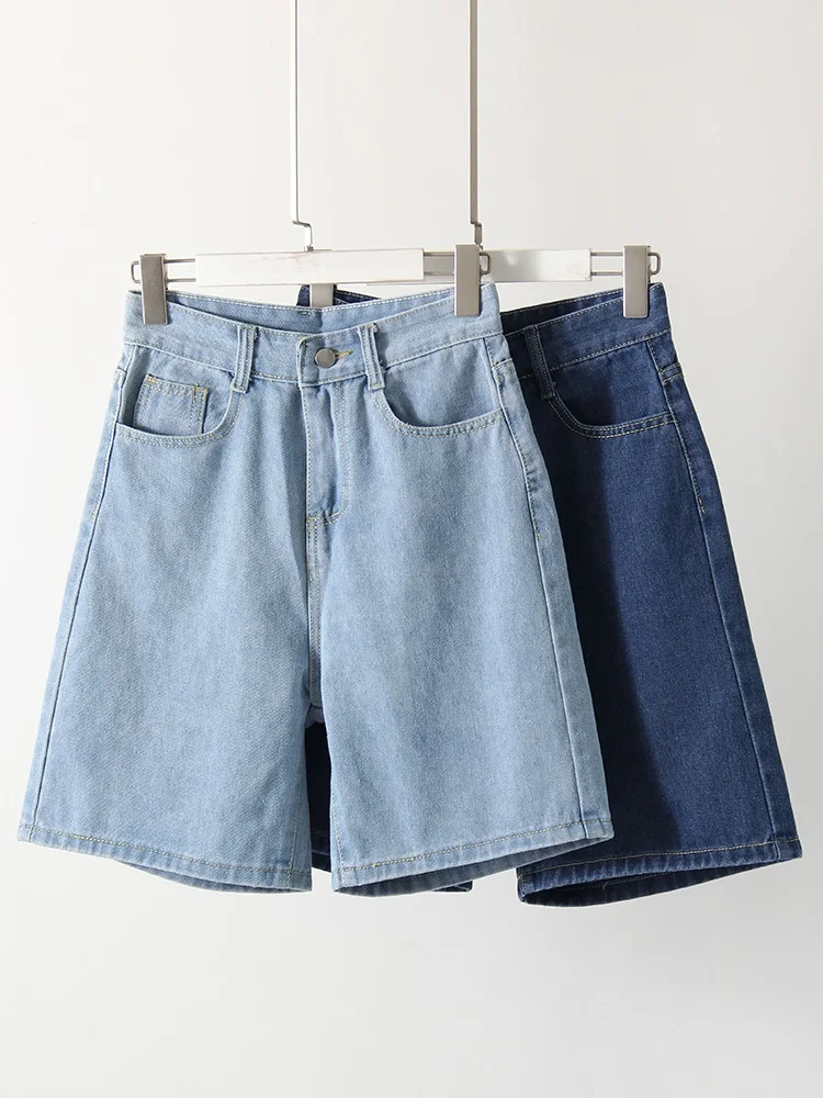 High Waist Long Denim Shorts For Women Summer 2025 Straight Short Jeans Streetwear Slim Women Jeans Denim Pants Jean Shorts