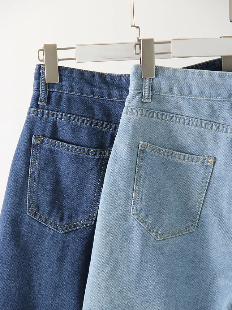 High Waist Long Denim Shorts For Women Summer 2025 Straight Short Jeans Streetwear Slim Women Jeans Denim Pants Jean Shorts