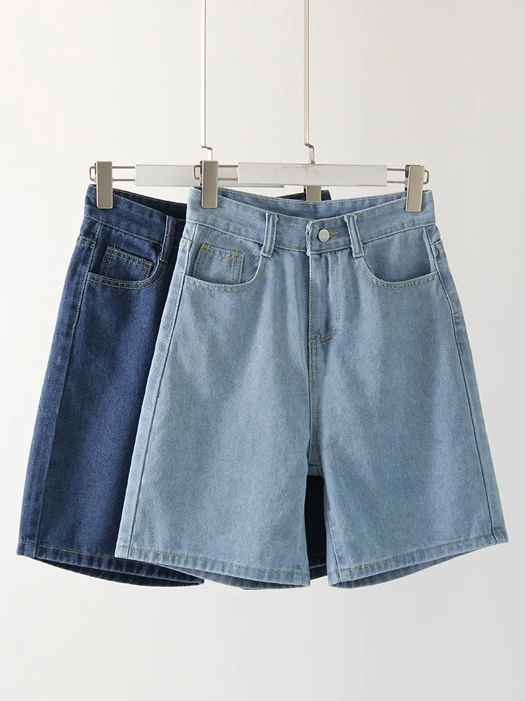 High Waist Long Denim Shorts For Women Summer 2025 Straight Short Jeans Streetwear Slim Women Jeans Denim Pants Jean Shorts